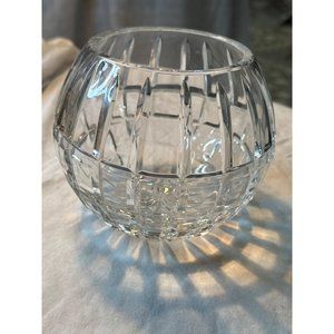 Vintage Barski European Hand cut Crystal Rose Bowl